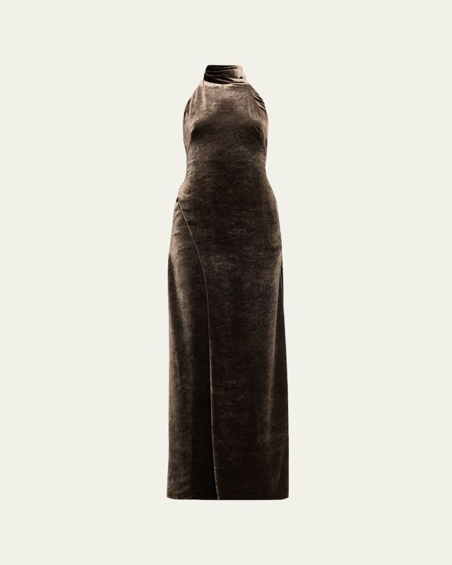 Tatum Velvet Halter Gown